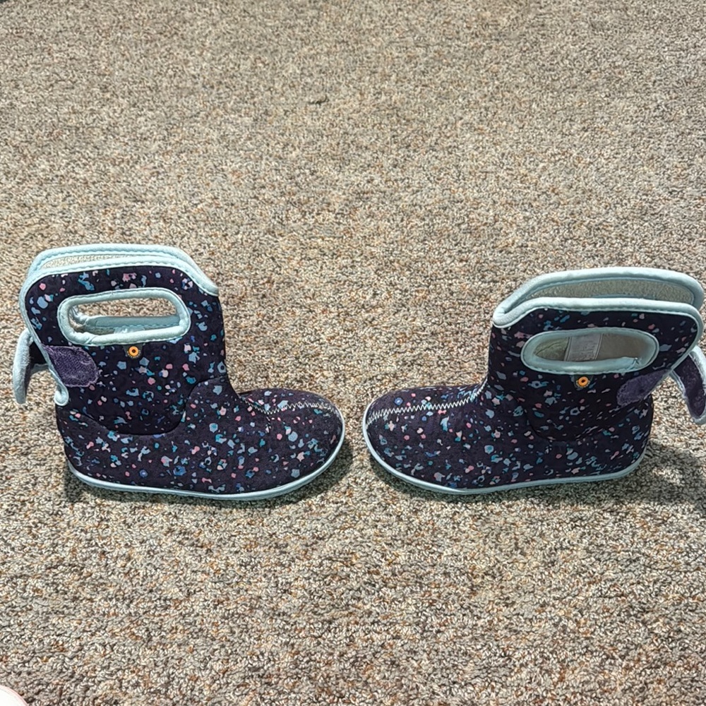 Bogs Easy On Waterproof Boots—Purple with Pink and Blue